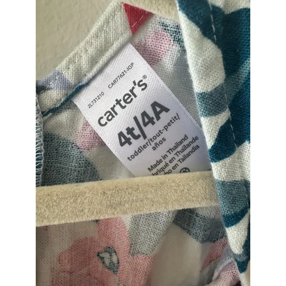 Carter’s Toddler Girls Floral Linen Dress - 4T